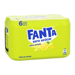 Pack Bebida Fanta Pomelo Zero Azucar Lata 6 x 350 ml
