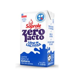 Leche Entera Natural Sin Lactosa Zerolacto Soprole 1 lt