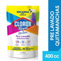 Pre Lavado Quitamanchas Ropa Color Sin Cloro Clorox 400 ml