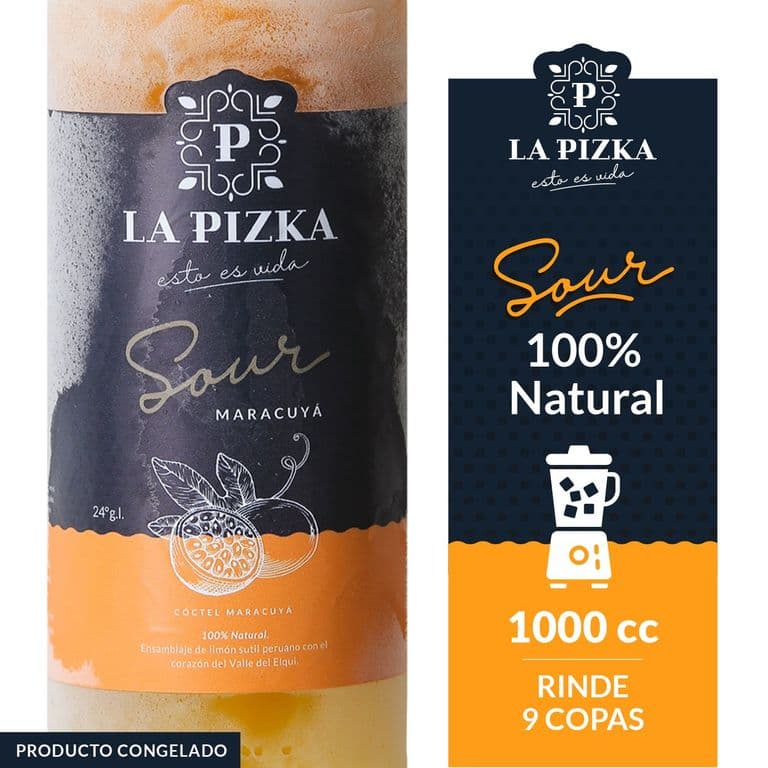 SOUR MARACUYA LA PIZKA 24G 1000 CC 1 LT