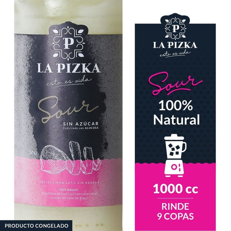 SOUR SIN AZUCAR LA PIZKA 24G 1000 CC 1 LT