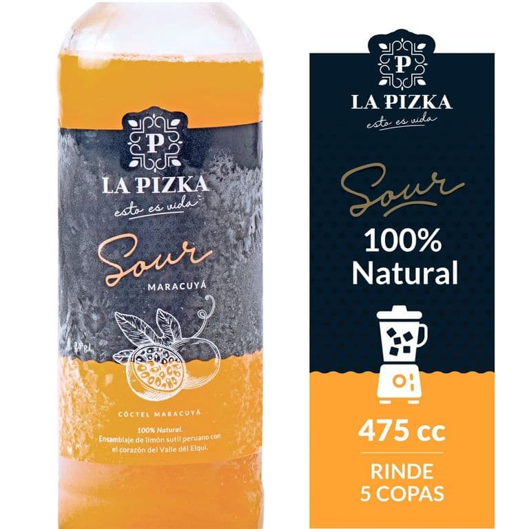 Coctel Sour Maracuya La Pizka 24 475 cc 475 ML