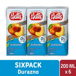 Sixpack Nectar Ligth Durazno 6 X 200 ML