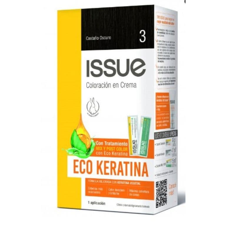 Coloracion Tinte Issue Kit Eco Keratina Castano Oscuro N 3 1 Un