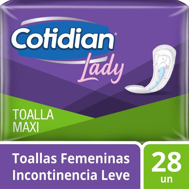 Toallas Femeninas Incontinencia Maxi Cotidian Lady 28 un