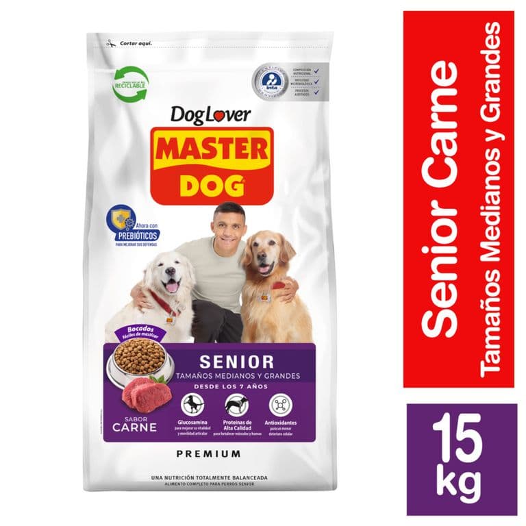 Alimento Seco para Perro Senior Sabor Carne 15 Kg