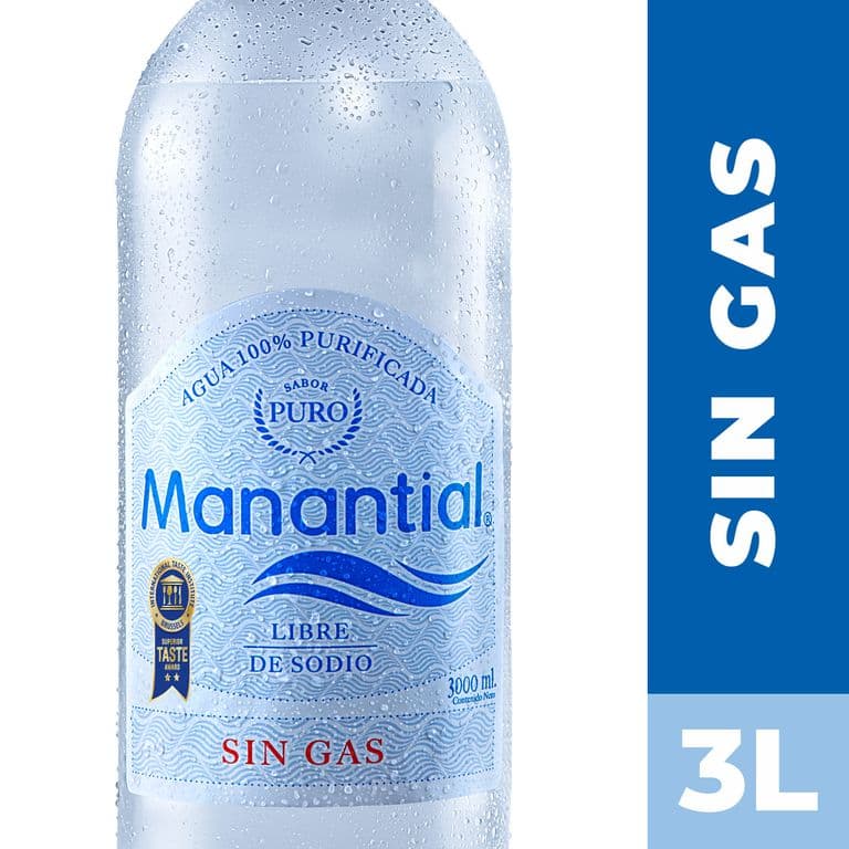 Agua sin Gas Manantial 3 L 3 LT