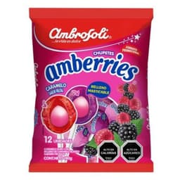 Chupetes Amberries Sabor Frutal Ambrosoli 180 g