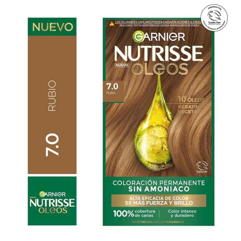 Tintura Nutrisse Oleos 7.0 Rubio 225g UN