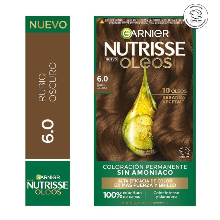 Tintura Nutrisse Oleos 6.0 Rubio Oscuro 225g UN