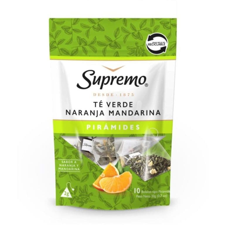 Te Verde Naranja y Mandarina Piramides Supremo 10 Un