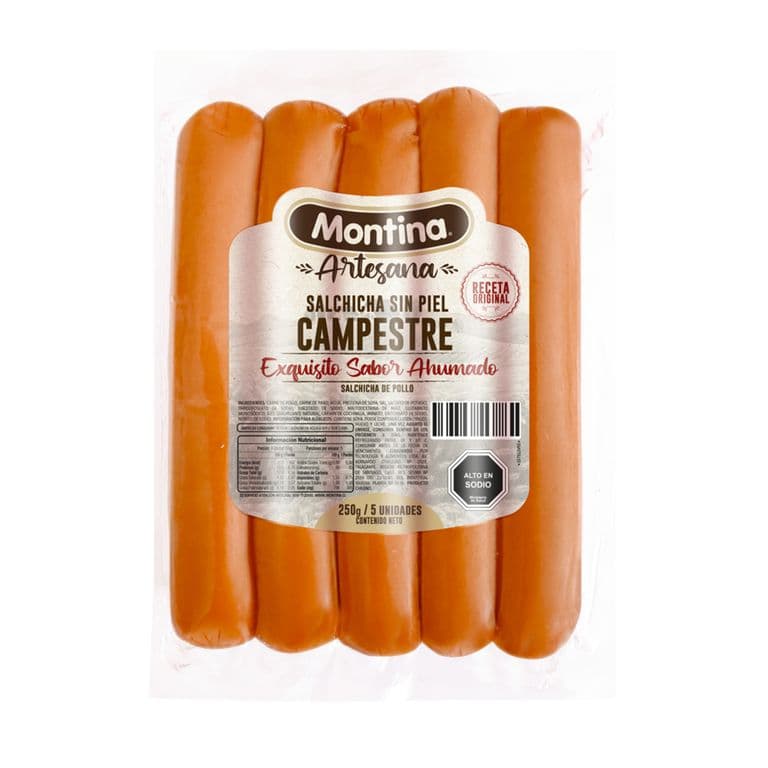 Salchicha Artesana Sin Piel Campestre Montina 5 Un