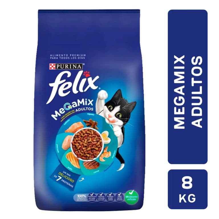 Alimento para Gato Megamix Adultos Felix 8 Kg