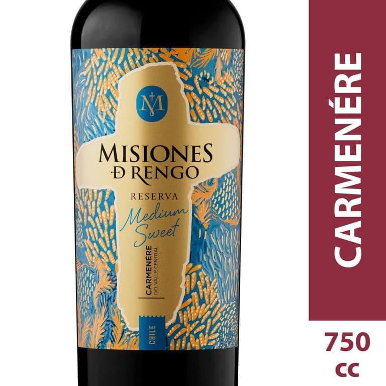Vino Tinto Carmenere Reserva Medium Sweet Misiones de Rengo 12 750 cc 750 ML