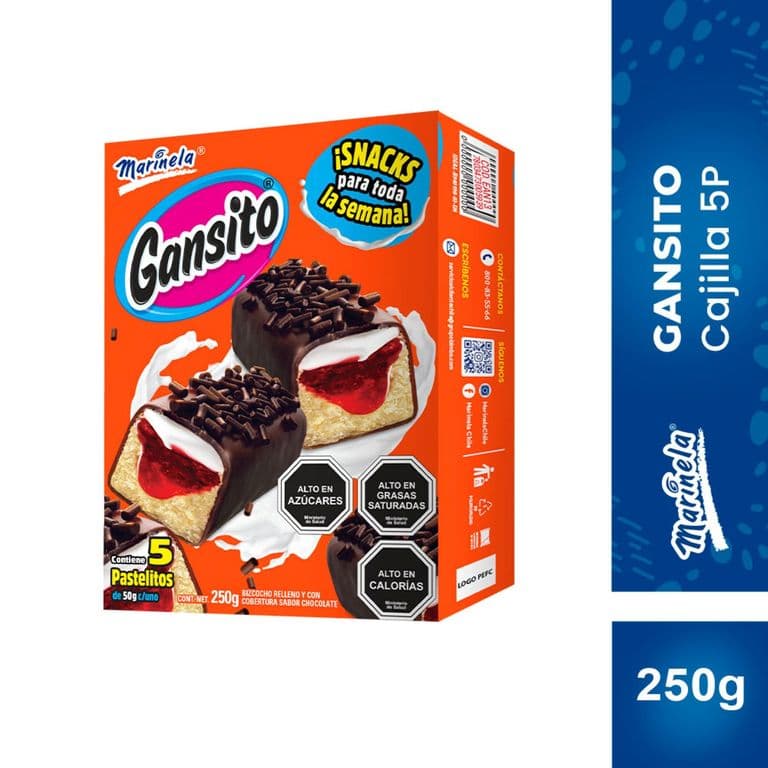 Gansitos Rellenos Marinela 5 Un 5 x 50 GR