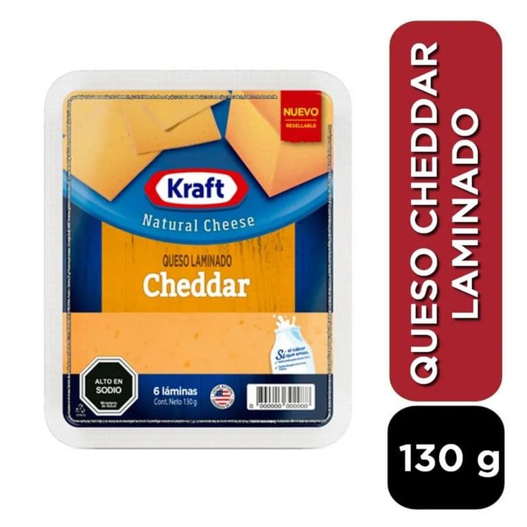 Queso Cheddar Laminado Kraft 130 g