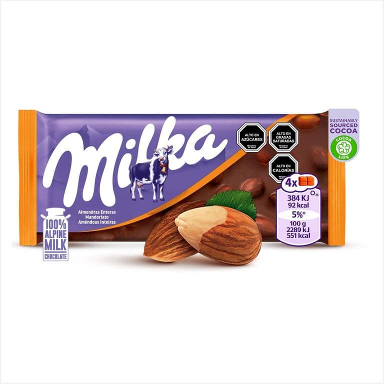 Chocolate con Leche Almendras Enteras Milka 100 g