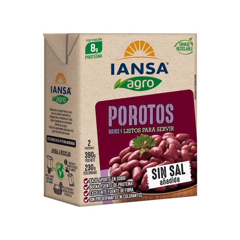 Porotos Rojos Sin Sal Iansa Agro 390 g