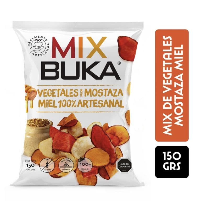 Snack Mix de Vegetales Mostaza Buka 150 g