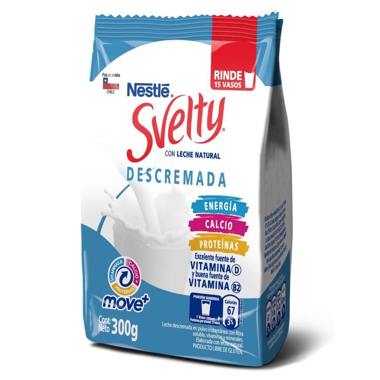Leche en Polvo Descremada Svelty 300 gr