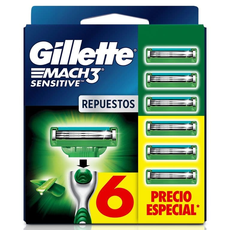 Repuesto Gillette Mach3 Sensitive 6 un