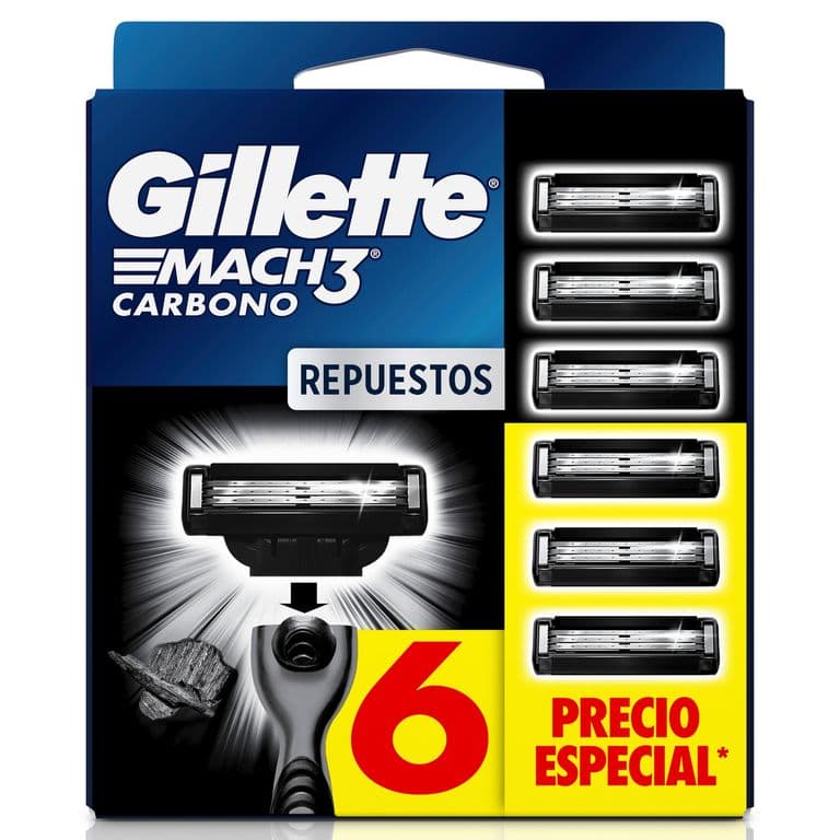 Repuesto Gillette Mach3 Carbon 6 un