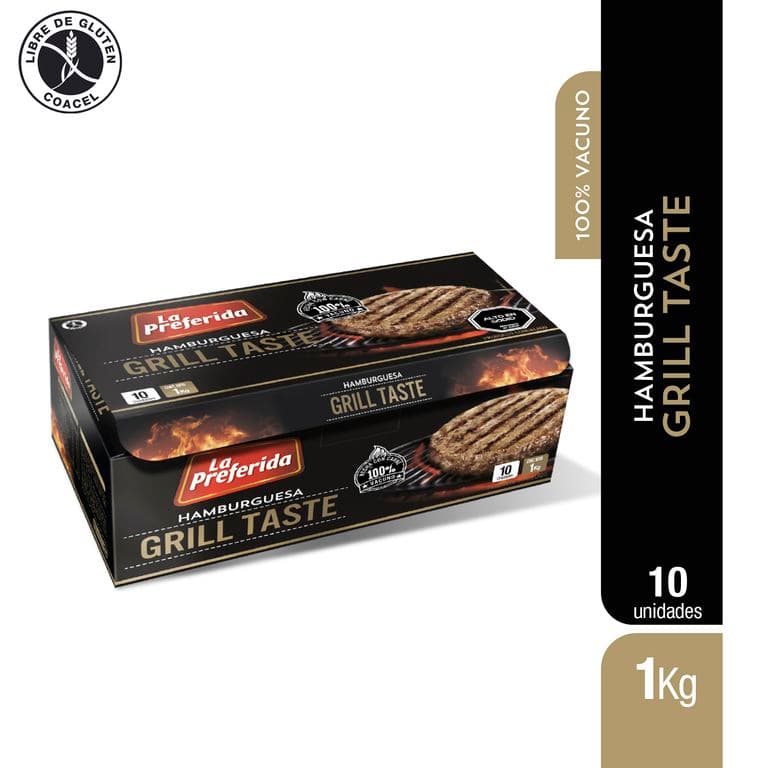 Pack Hamburguesa de Vacuno Grill Taste Congelada La Preferida 10 x 100 g