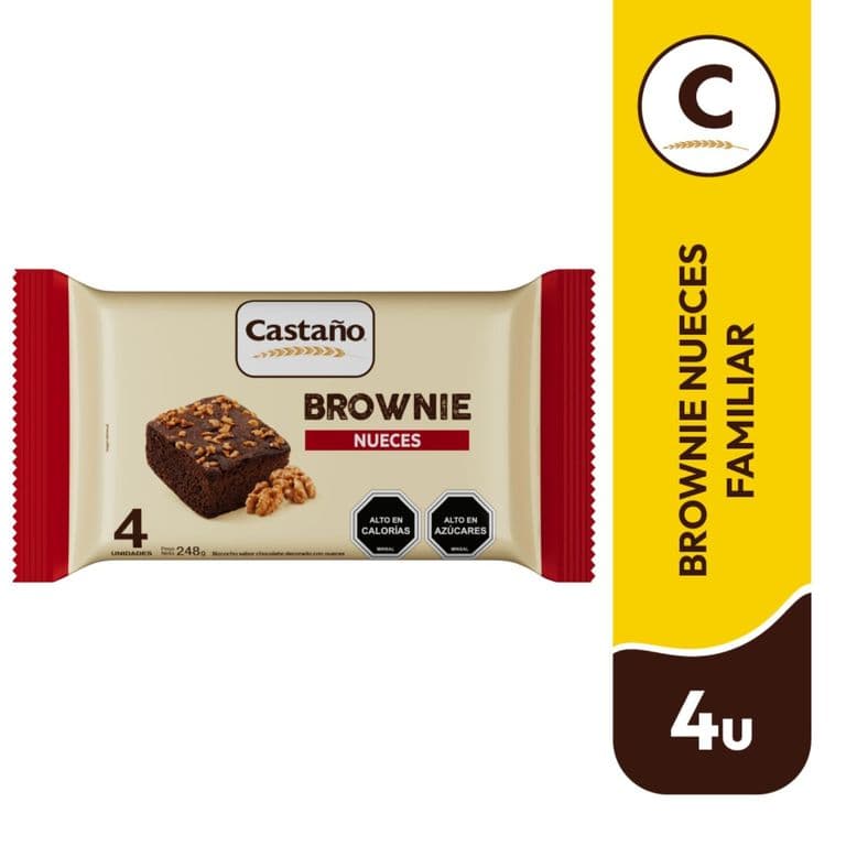 Pack Brownie con Nueces Castano 4 Un x 62 g 248 GR