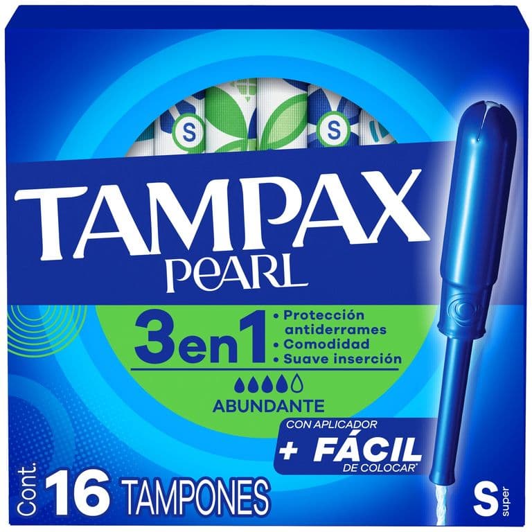 Tampones Pearl Flujo Abundante Tampax 16 un