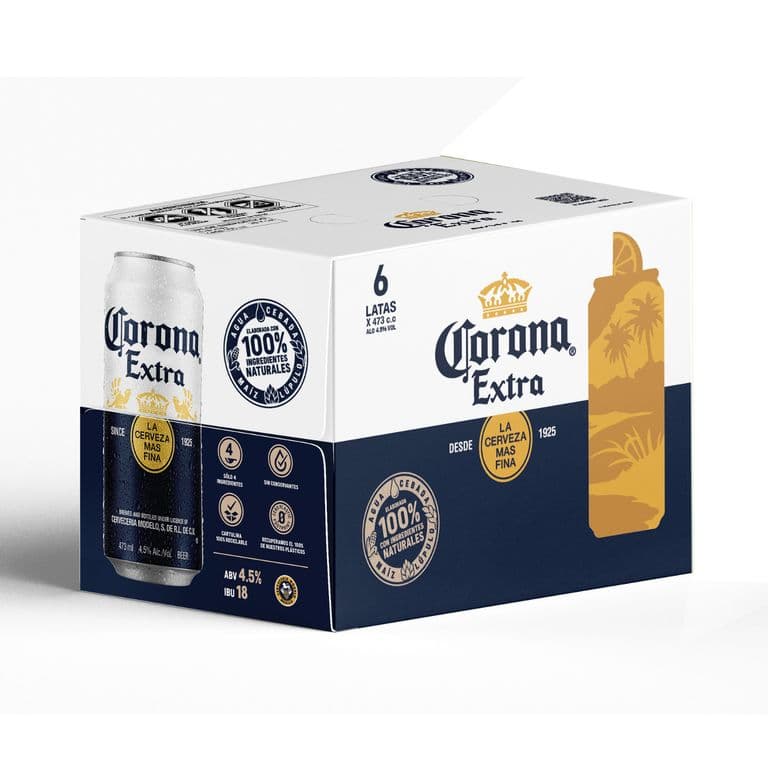 Pack Cerveza Corona Lager Lata 4.5 6 x 473 cc 6 X 473 ML