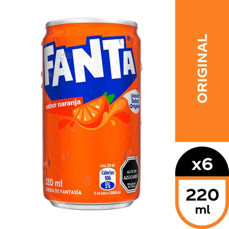 Pack Bebida Fanta Lata 6 x 220 ml