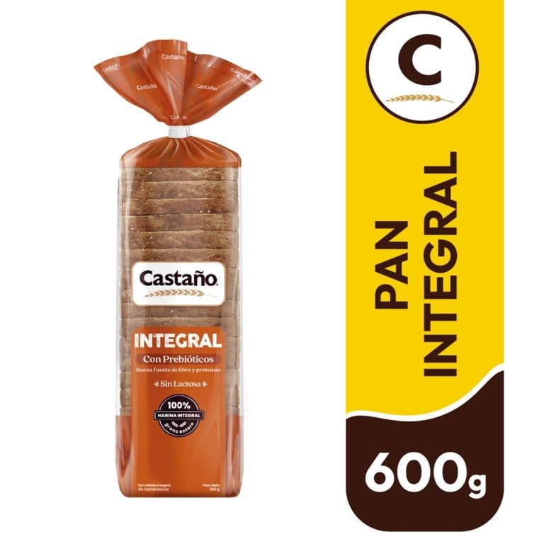 Pan de Molde Integral con Prebioticos Castano 600 g