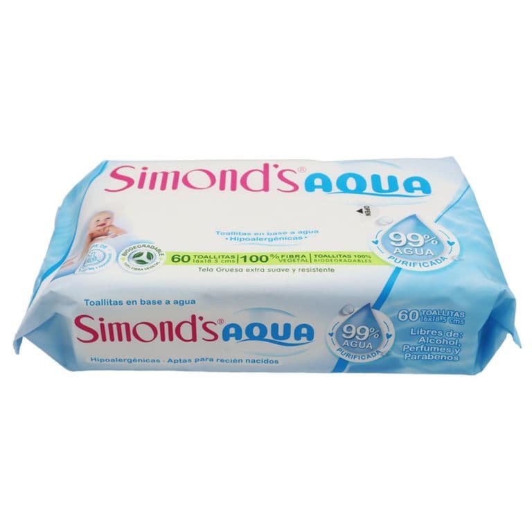 Toallitas Humedas Simonds Agua 60 Un