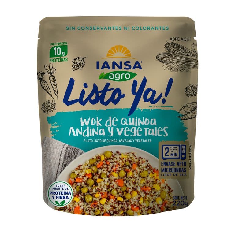 Wok de Quinoa y Vegetales Listo Ya! Iansa Agro 220 g
