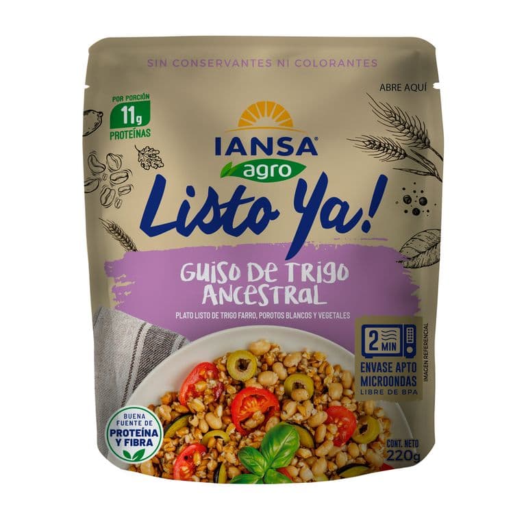 Guiso de Trigo Ancestral Listo Ya! Iansa Agro 220 g