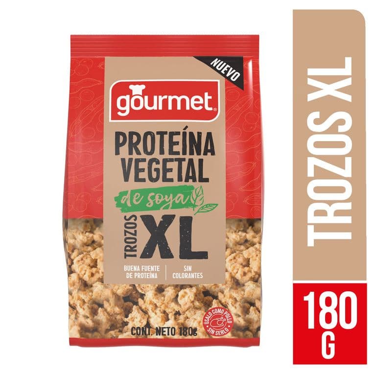 Proteina Vegetal de Soya Trozos XL Gourmet 180 g