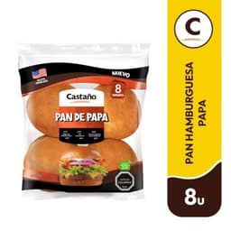 Pan de Hamburguesa de Papa Castano 8 Un 520 GR
