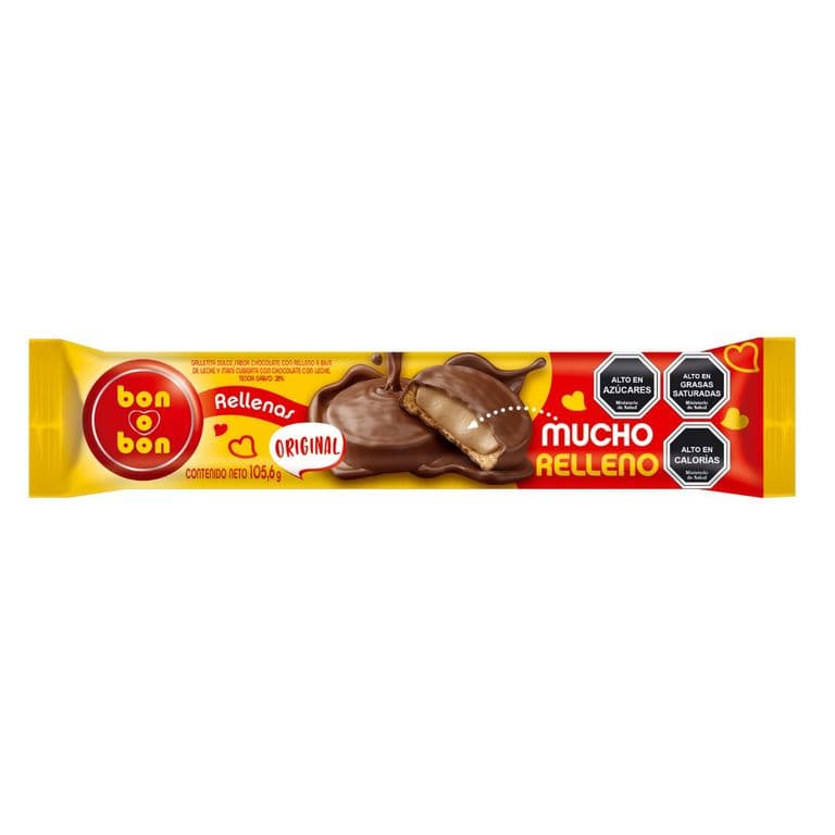 Galleta Bon o Bon Rellenas de Leche y Mani 105 g
