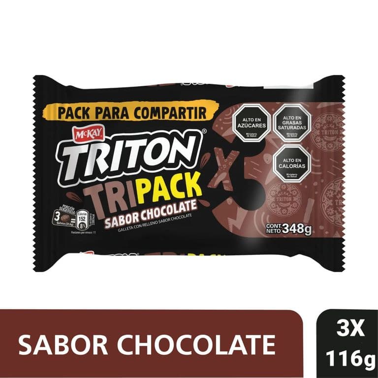 Tripack Galleta Triton Sabor Chocolate 3 x 116 g