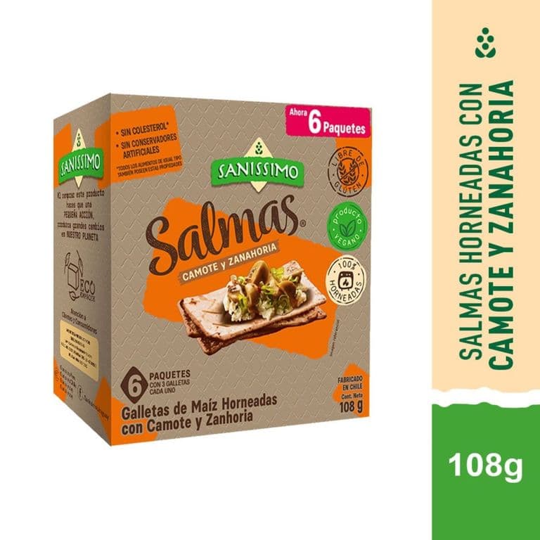 Galletas de Maiz Salmas con Camote y Zanahoria 108 g