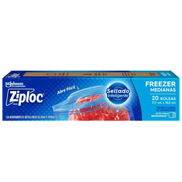 Bolsas Doble Cierre Ziploc para Freezer Medianas 20 Un