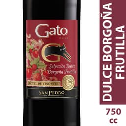 Coctel de Vino Gato Dulce Borgona Frutilla 8 750 ml