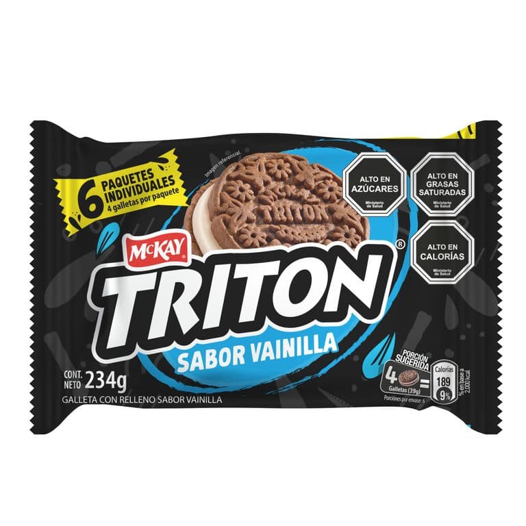 Pack Galleta Triton Sabor Vainilla 6 x 39 g