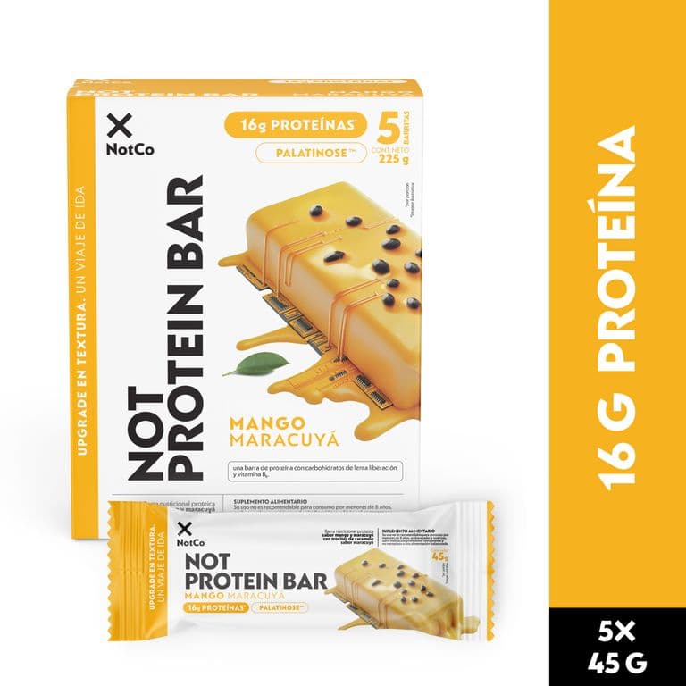 Barra de Proteina NotSnack Bar Mango Maracuya 5 x 45g