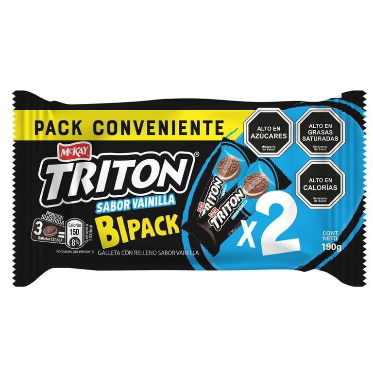 Pack Galletas Triton Sabor Vainilla 2 x 95 g