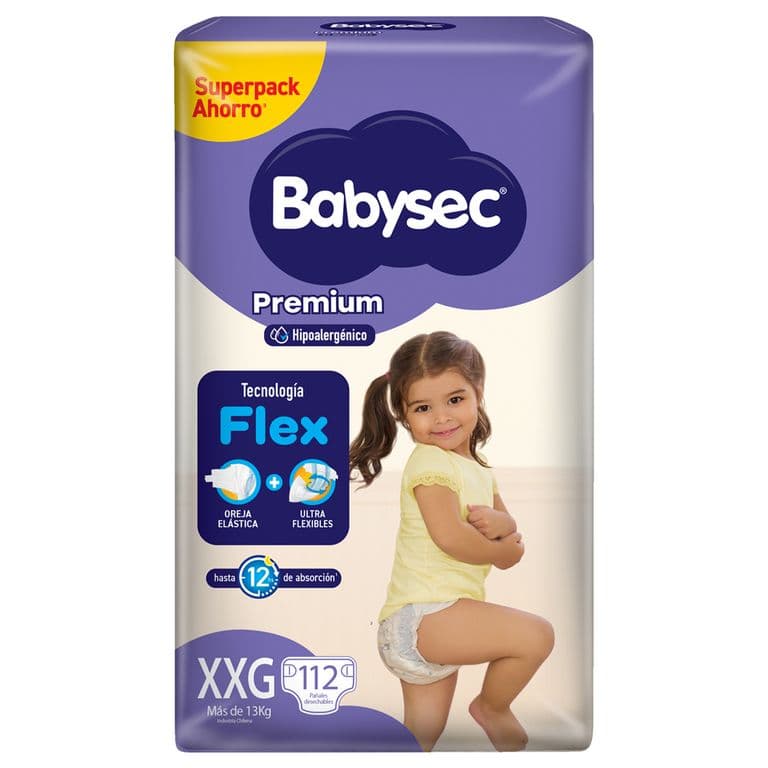 Panales Desechables Premium Talla XXG Babysec 112 un