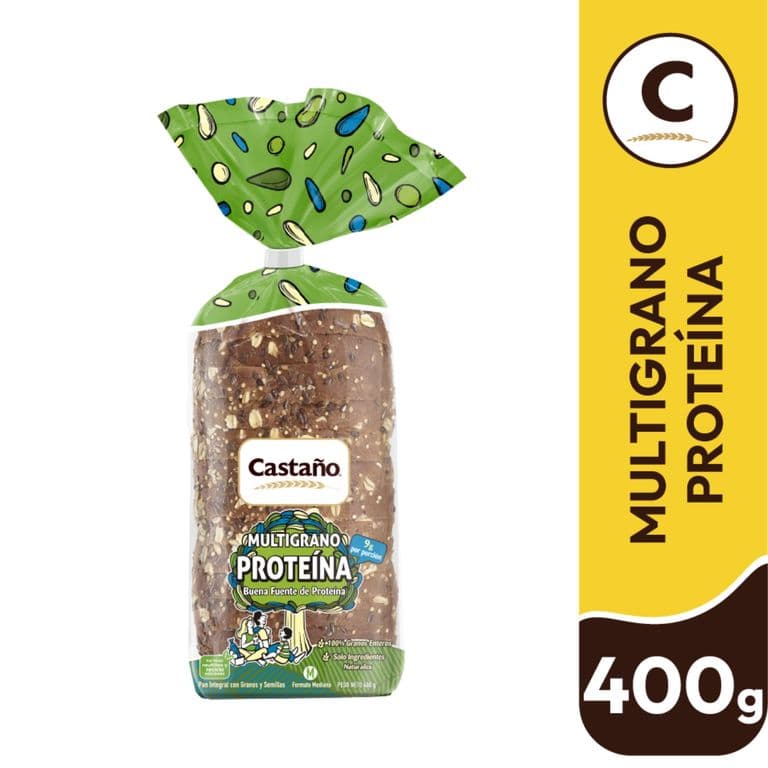 Pan de Molde Integral Multigrano Proteina Castano 400 g