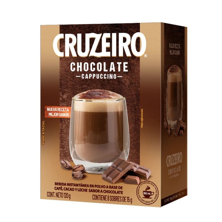 Cafe Instantaneo Sabor Cappuccino Chocolate Cruzeiro 8 Un 120 g
