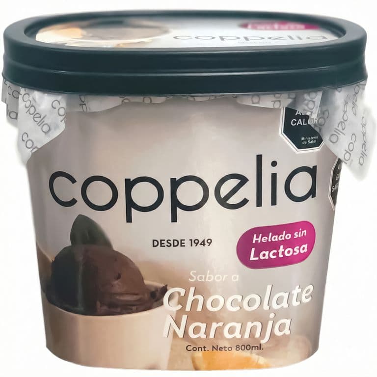 Helado Chocolate Naranja Sin Lactosa Coppelia 800 ml