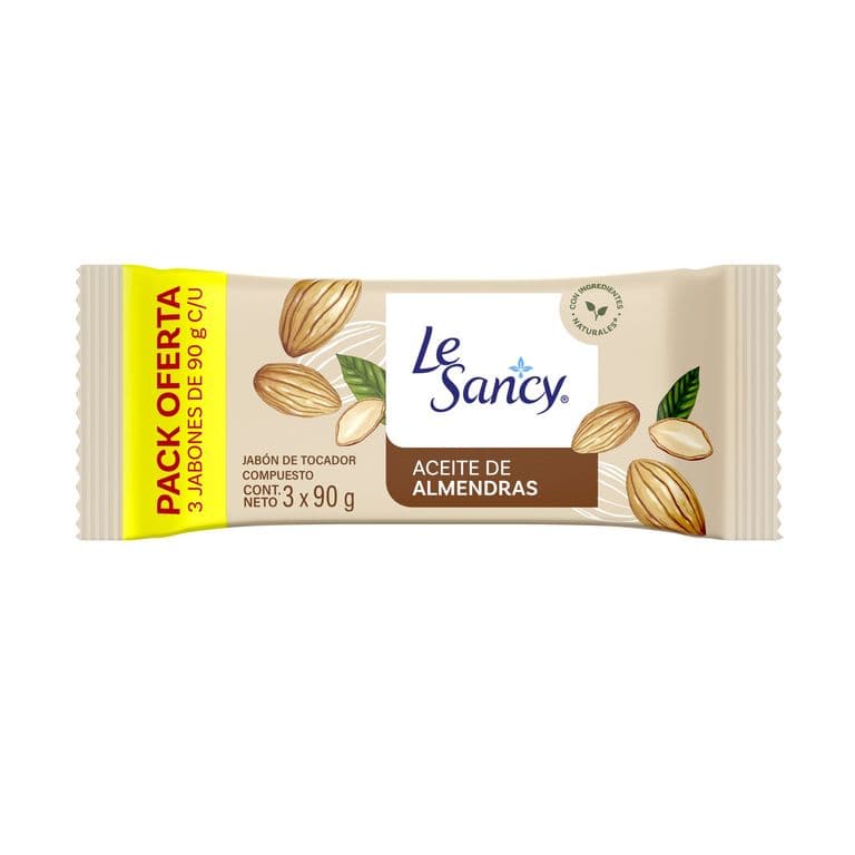 Pack Jabon en Barra Aceite de Almendras Le Sancy 3x90 gr